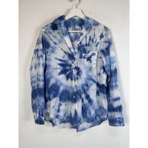 Grayson Womens Tie Dye Button-Up The Hero Shirt Size 1 Blue/White 100% Cotton